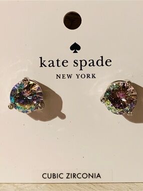kate spade multicolor iridescent round stud earrings